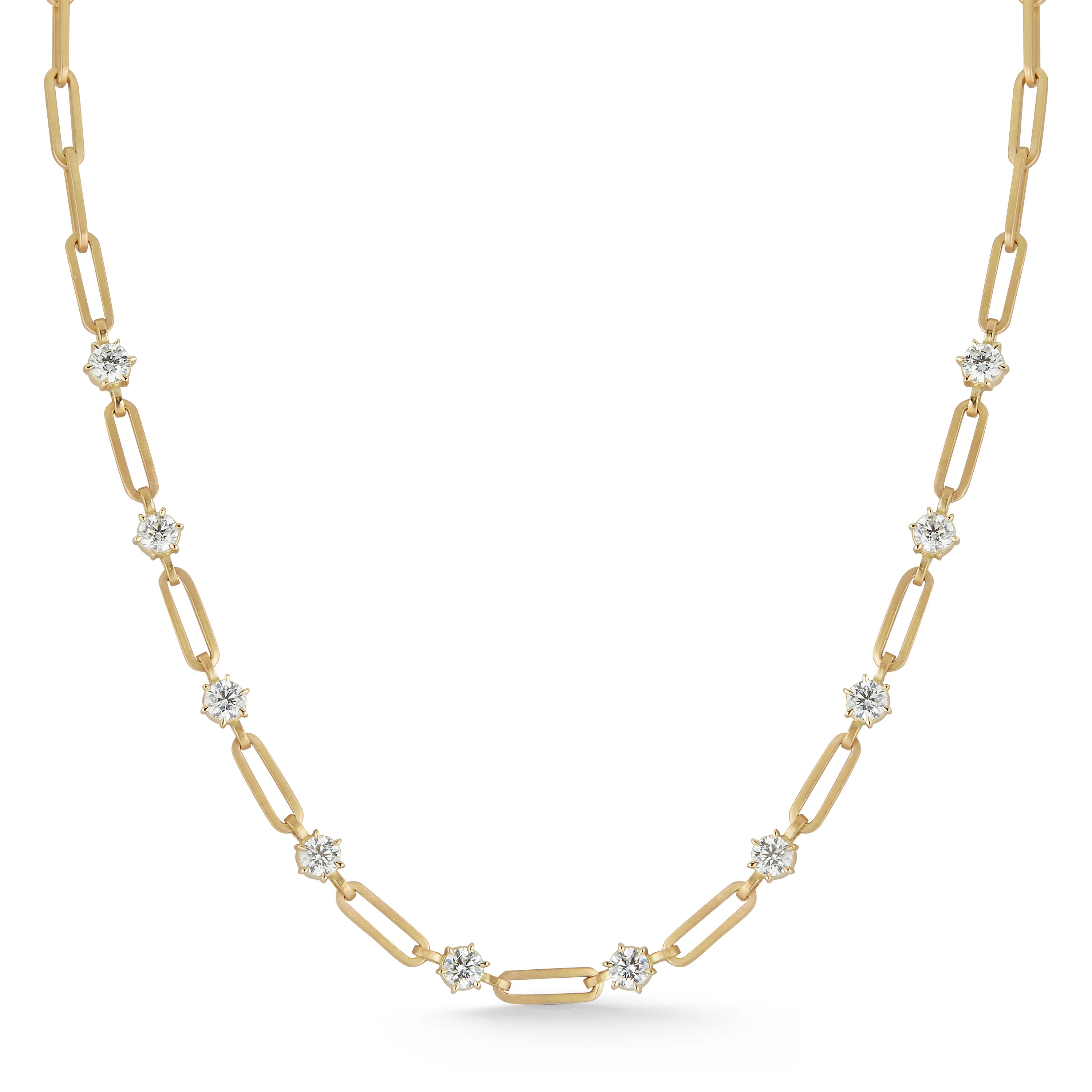 Jade Trau 18kt Yellow Gold Phoebe and Round Diamond Necklace
